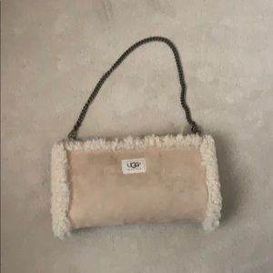 UGG Brand suede and shearling muff purse